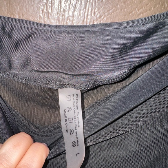 Sheer Ruffle Side Wide-Leg Pants - Black - Picture 4 of 4